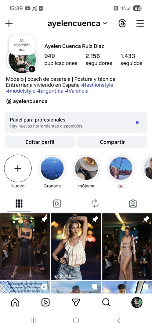 Publicación de Ayelén  cuenca en HolliModels