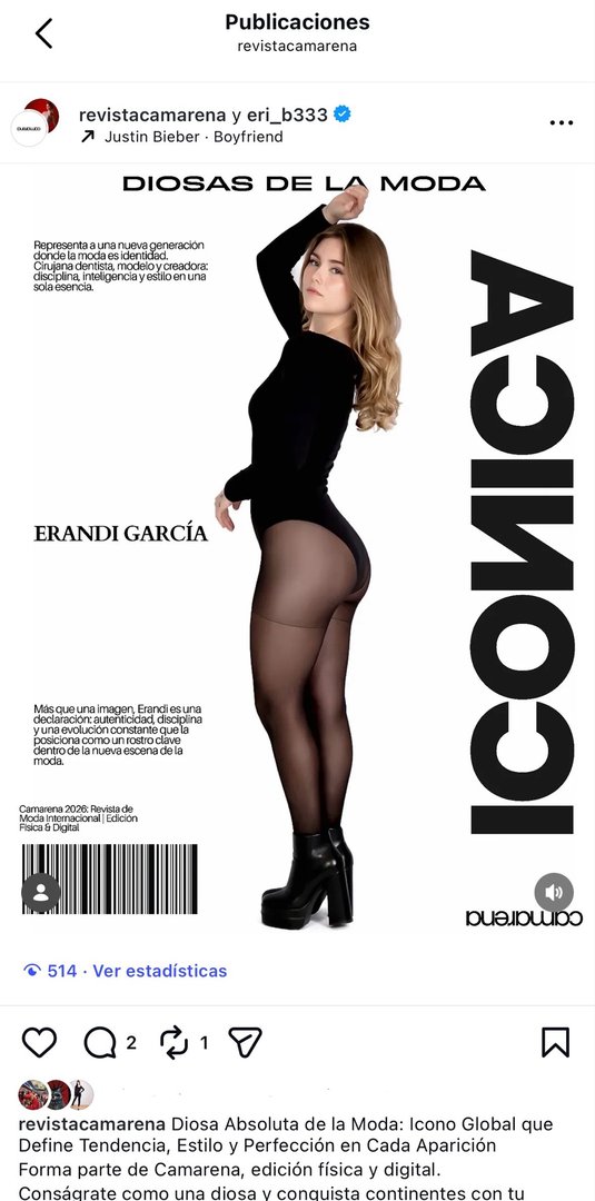 Publicación de Erandi en HolliModels