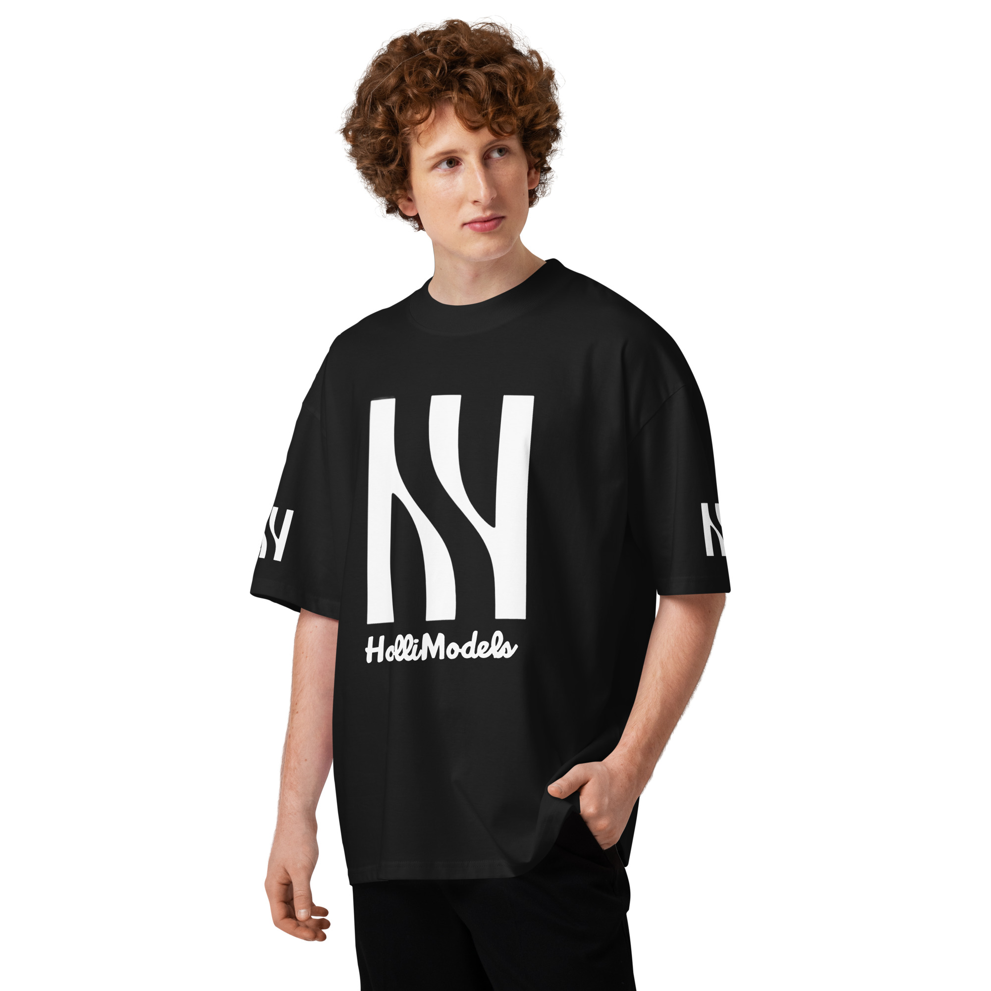 Camiseta oversize orgánica de cuello alto unisex- HolliModels - Imagen 5