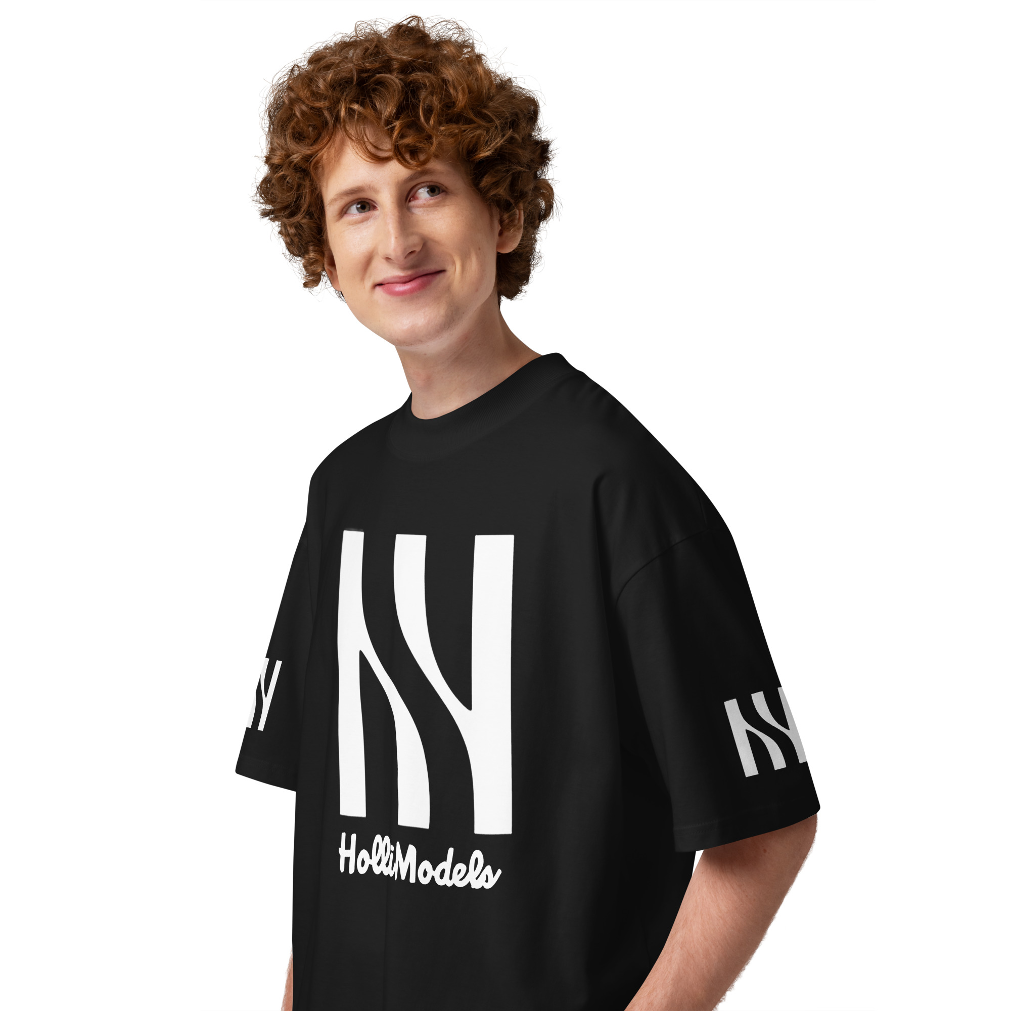 Camiseta oversize orgánica de cuello alto unisex- HolliModels - Imagen 6