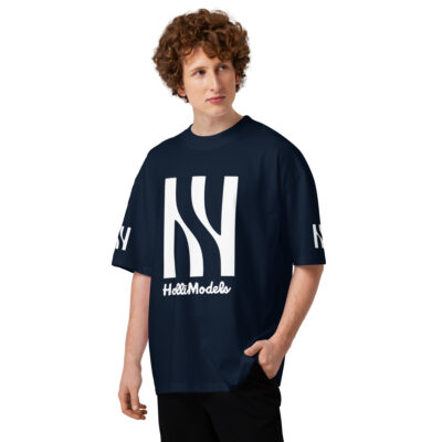 Camiseta oversize orgánica de cuello alto unisex- HolliModels