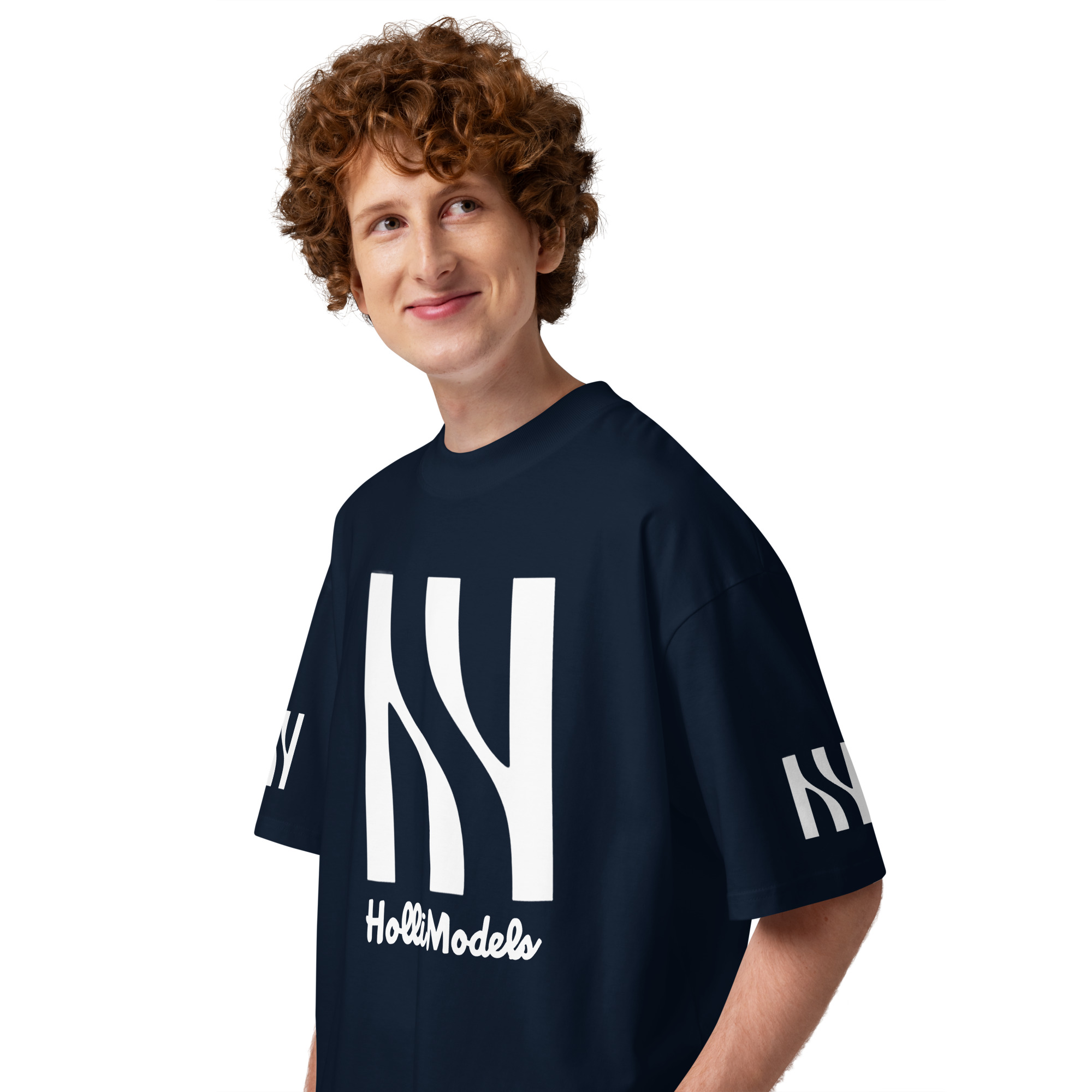 Camiseta oversize orgánica de cuello alto unisex- HolliModels - Imagen 3