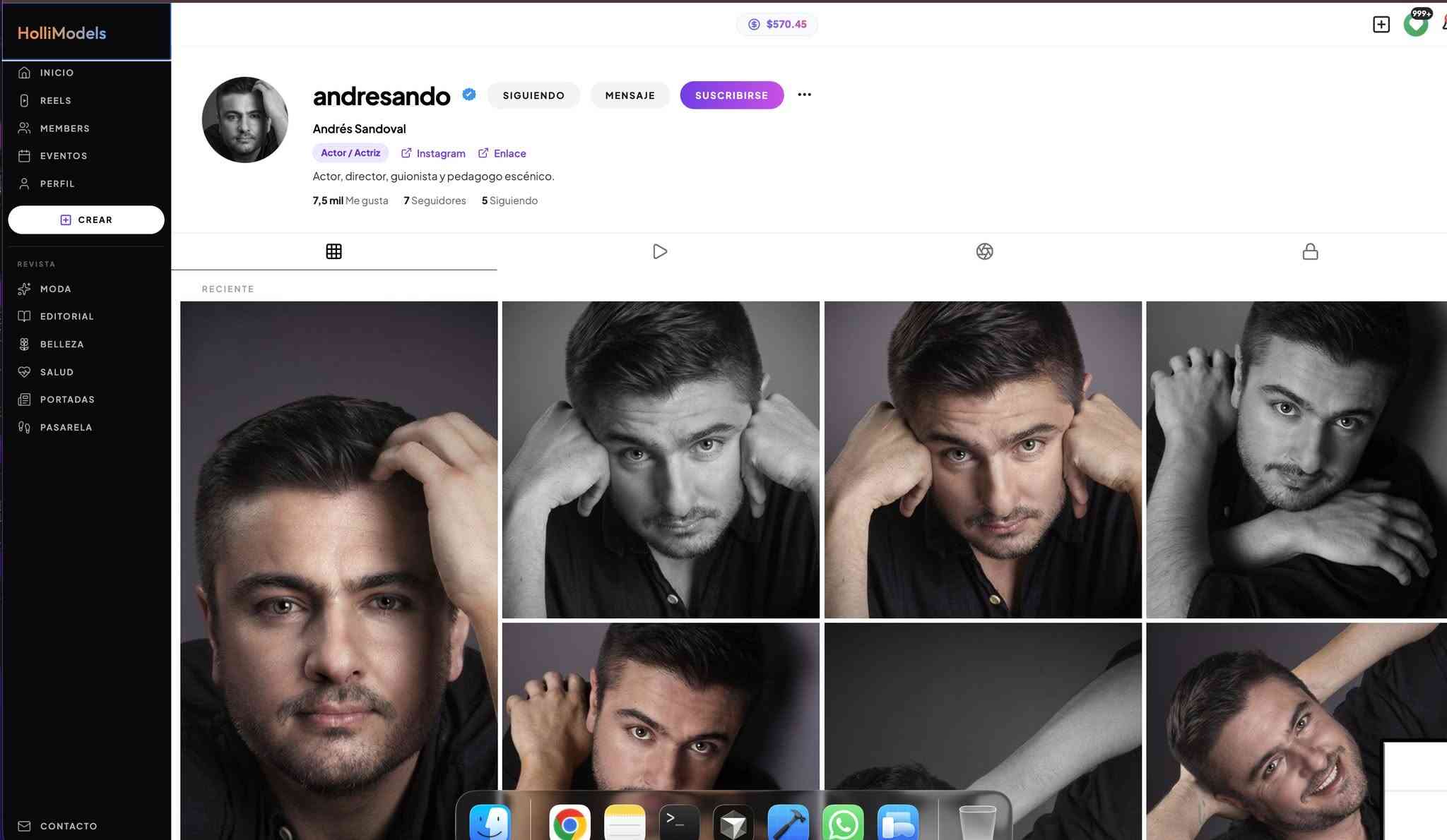 Andrés Sandoval en HolliModels